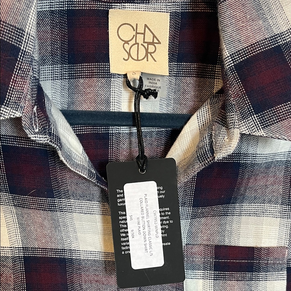 Chaser Plaid Flannel Collared Button Down Shirt, … - image 3